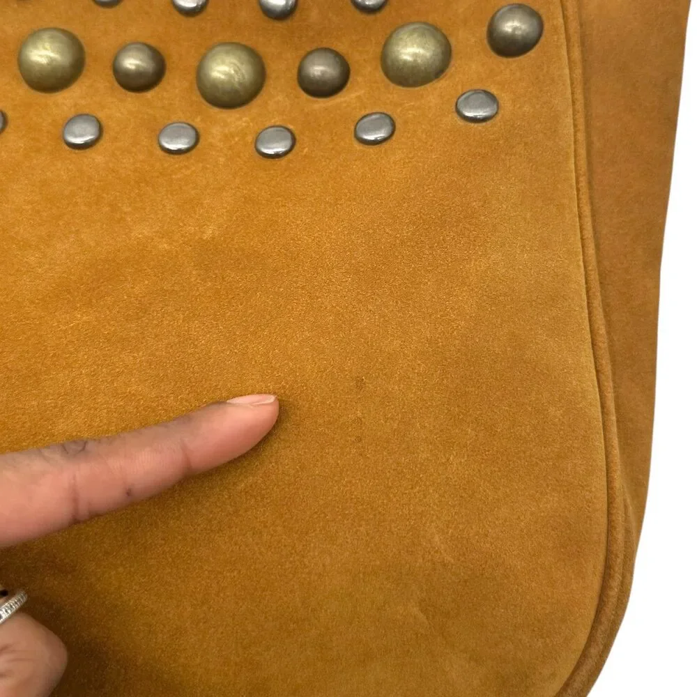 Dolce & Gabbana Tan Suede Studded Hobo Bag - Picture 8 of 11